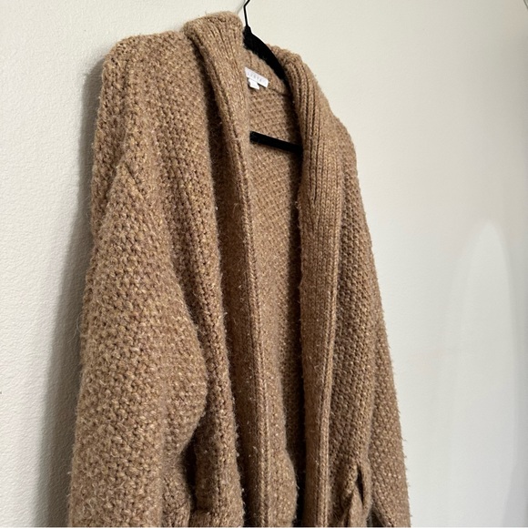 Lunya Chunky Wool belted Knit Cardigan Sweater Long Robe Delicate Tan Ginger M - Picture 6 of 10